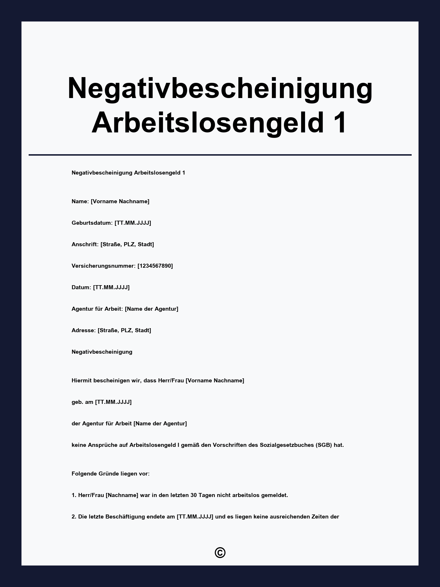 Negativbescheinigung Arbeitslosengeld 1 Online Beantragen