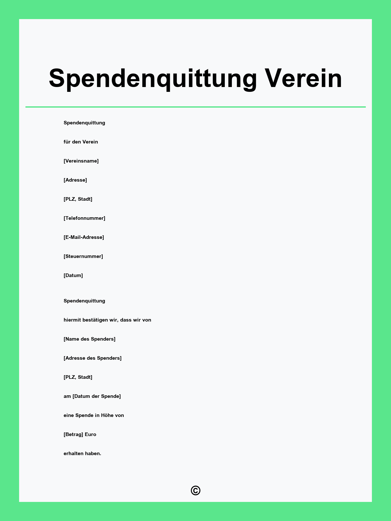 Spendenquittung Verein Vorlage