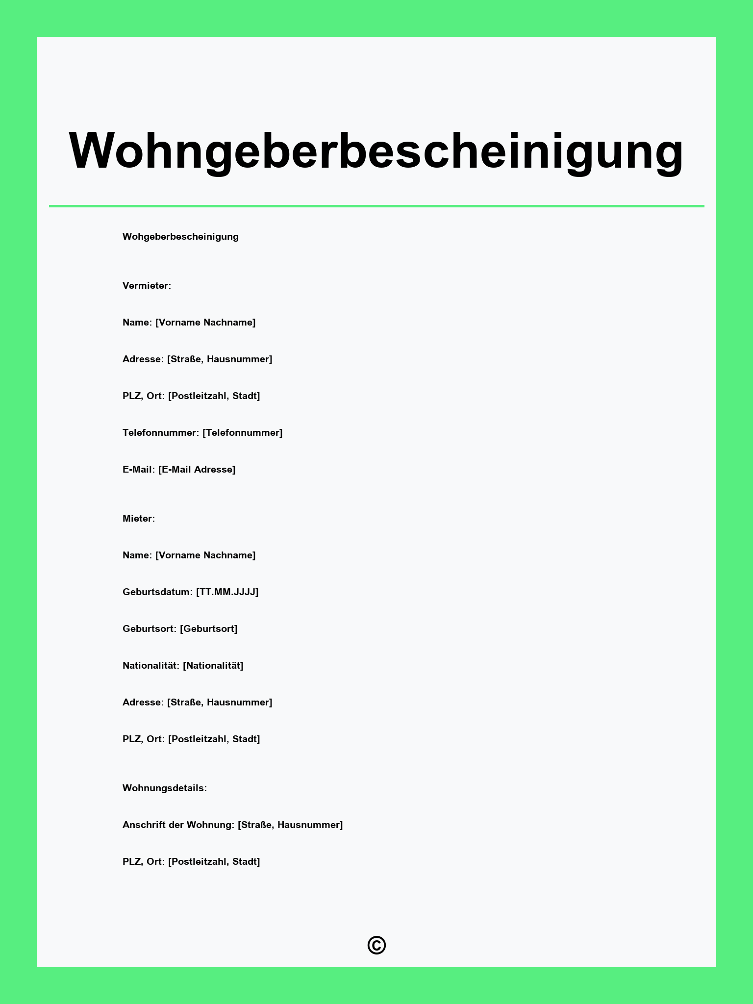 Wohngeberbescheinigung
