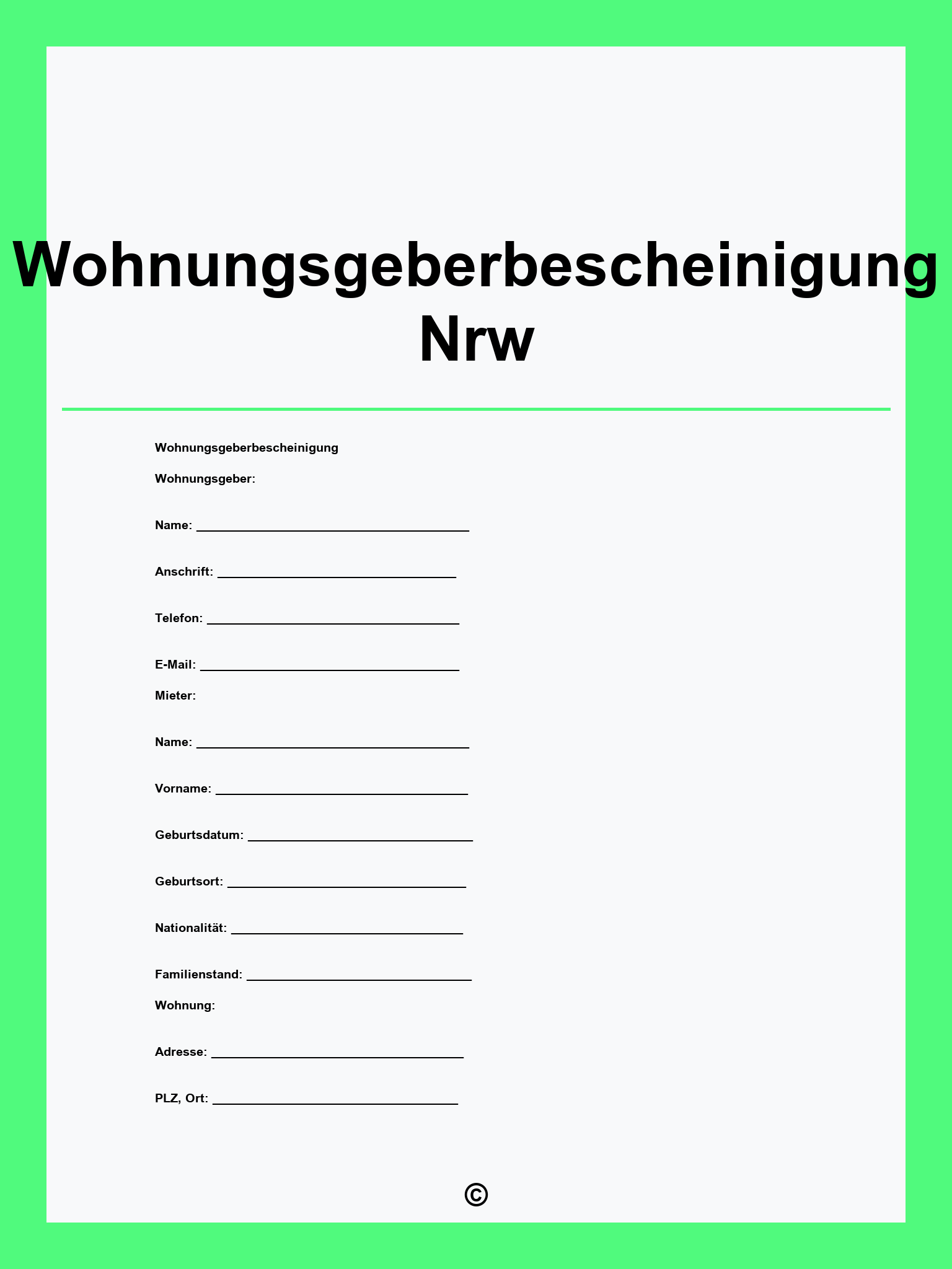 Wohnungsgeberbescheinigung Nrw